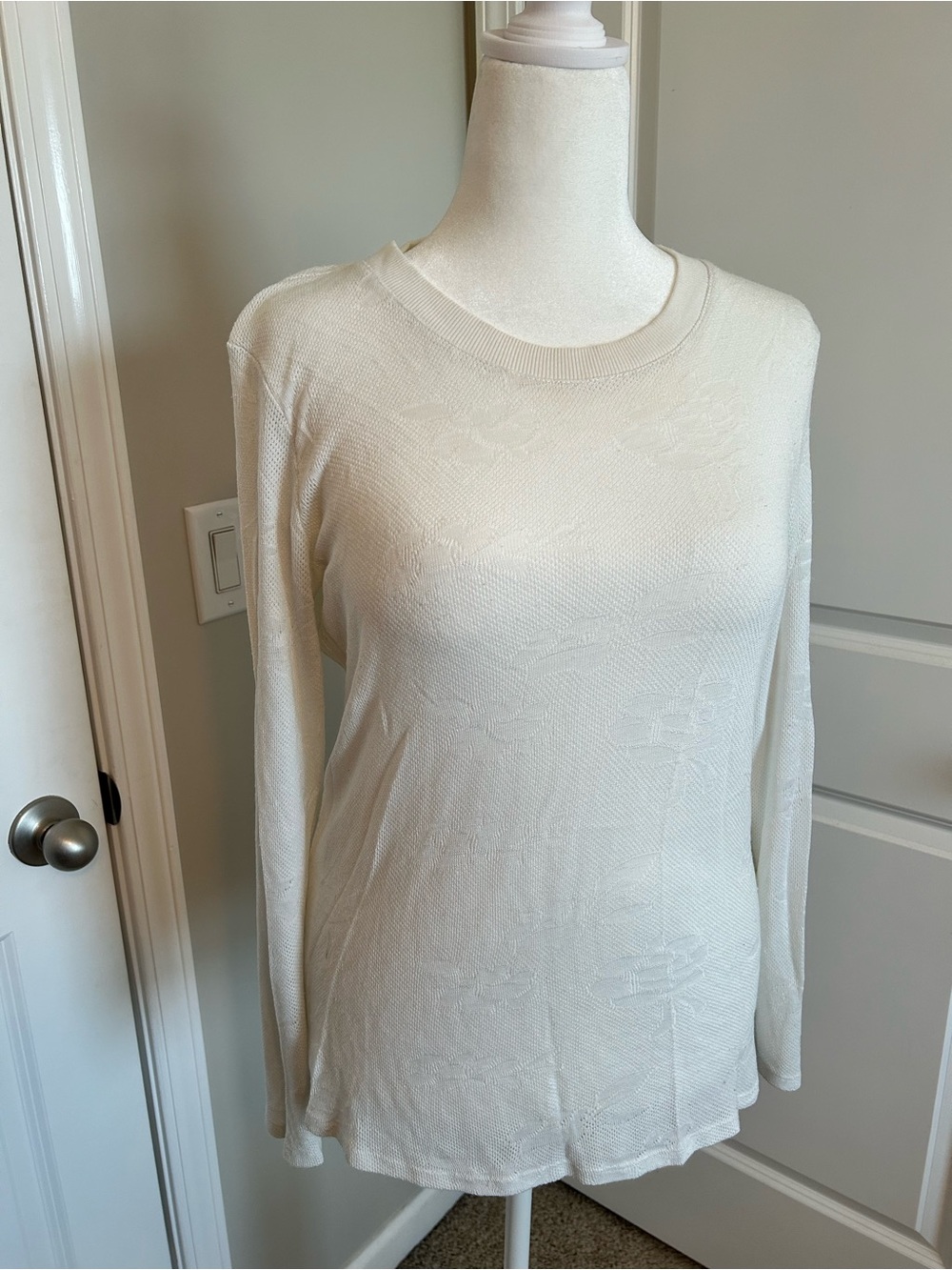 Maurices Long Sleeve Sheer Jacquard Top